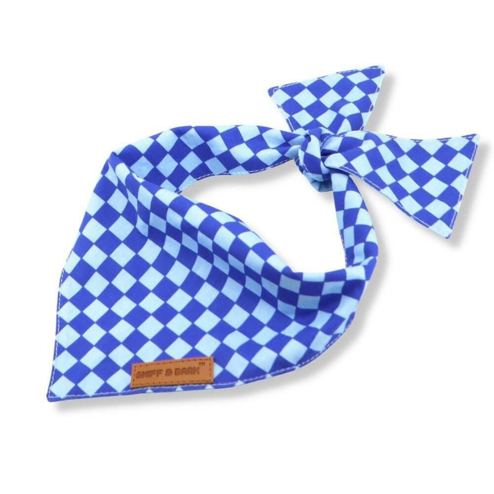 Bandana | Dogs Checker Blue Bandana