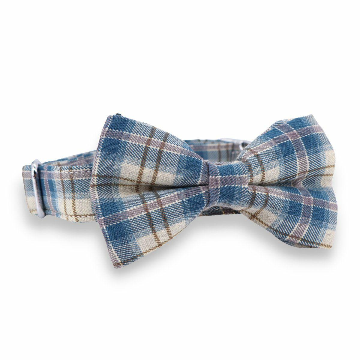 Bow Tie Collar | Dogs Deep Sea Plaid Bow Tie Unbreakable Collar™