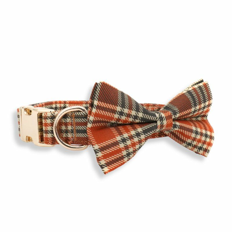 Bow Tie Collar | Dogs Fireplace Plaid Bow Tie Unbreakable Collar™