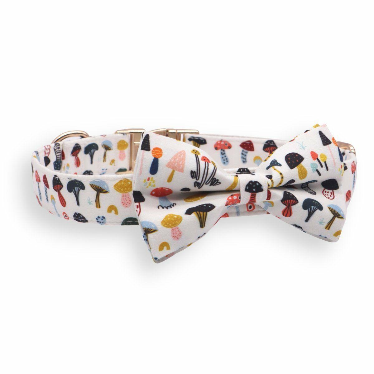 Bow Tie Collar | Dogs Forest Mushroom Bow Tie Unbreakable Collar™