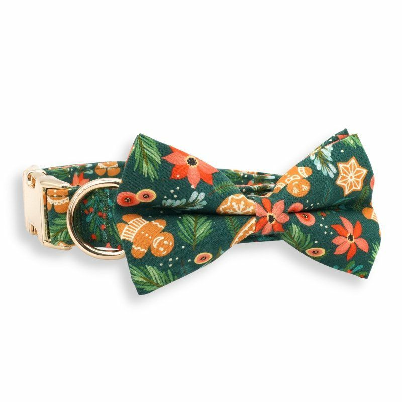 Bow Tie Collar | Dogs Gingerbread Man Bow Tie Unbreakable Collar™