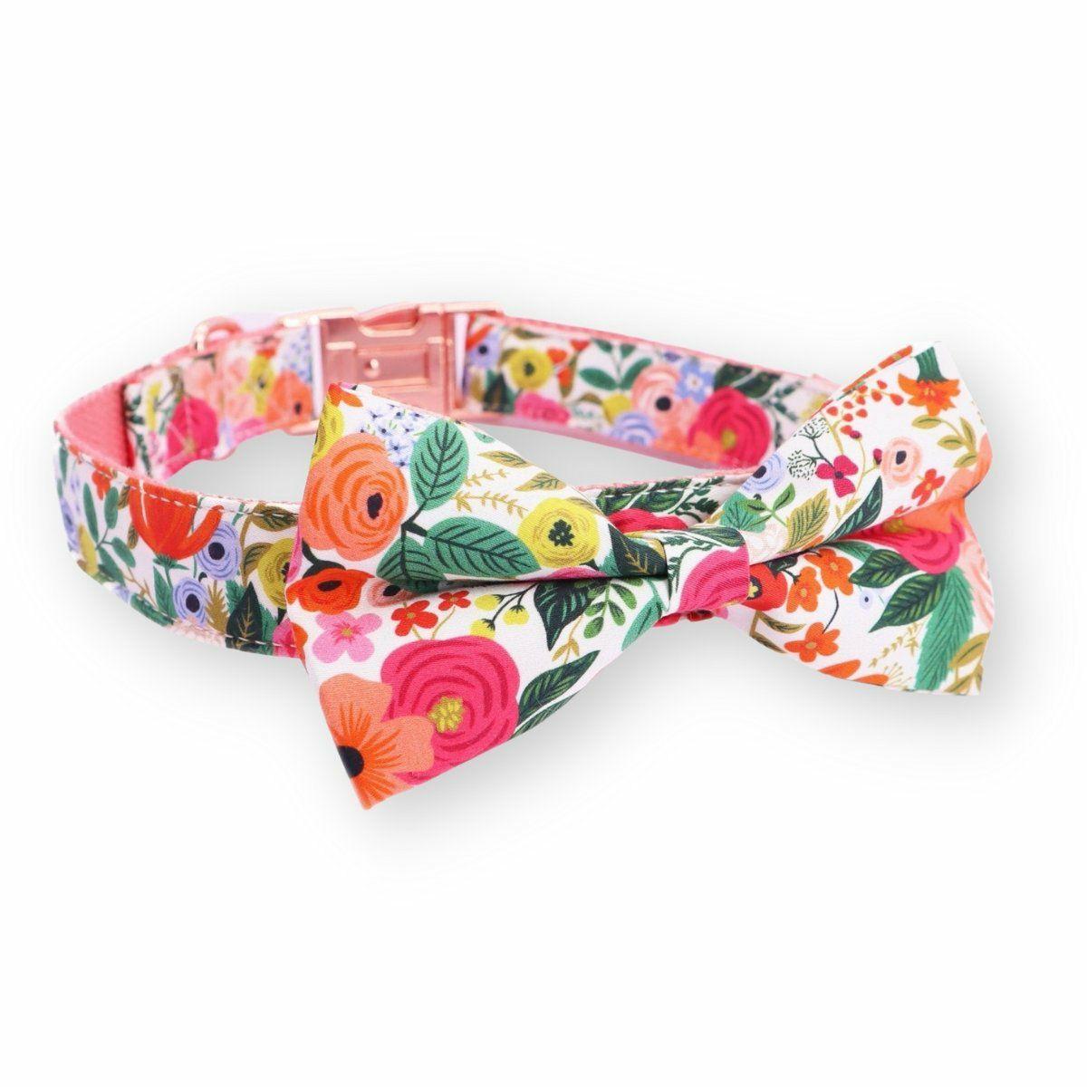 Bow Tie Collar | Dogs Morning Floral Bow Tie Unbreakable Collar™