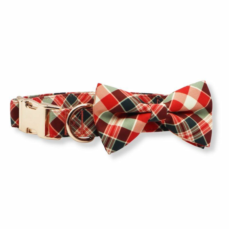 Bow Tie Collar | Dogs Noel Plaid Bow Tie Unbreakable Collar™