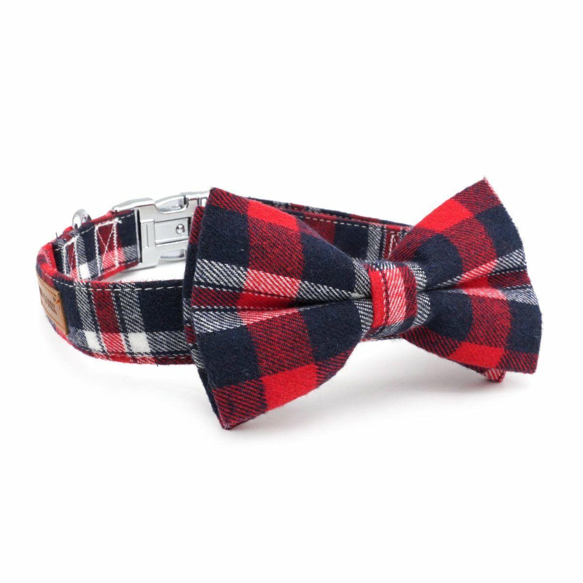 Bow Tie Collar | Dogs Red Plaid Bow Tie Unbreakable Collar™