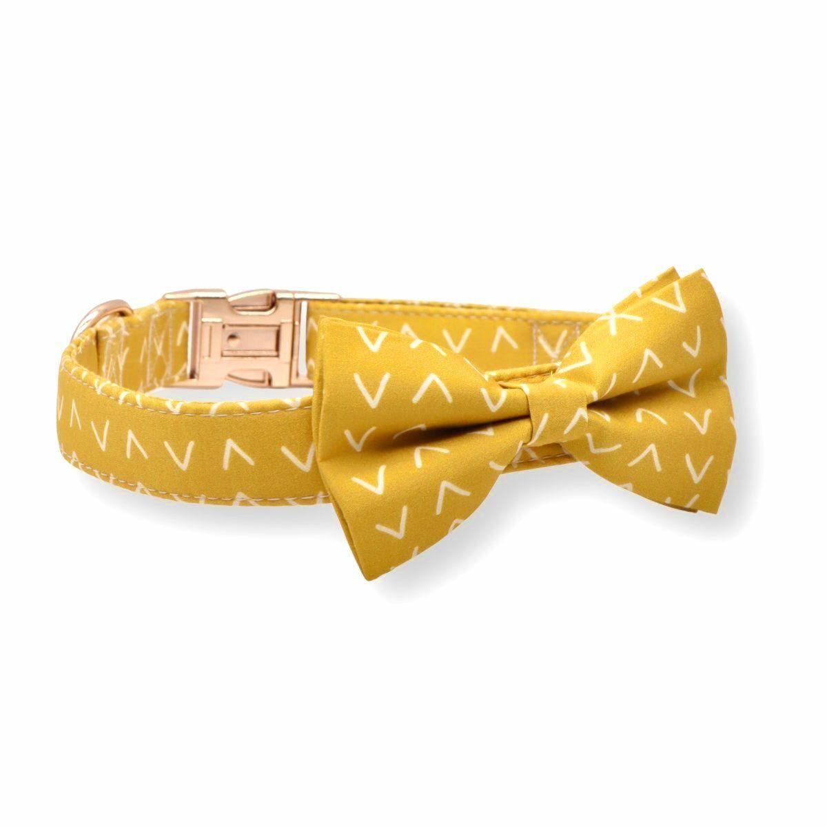 Bow Tie Collar | Dogs Yellow Arrow Bow Tie Unbreakable Collar™