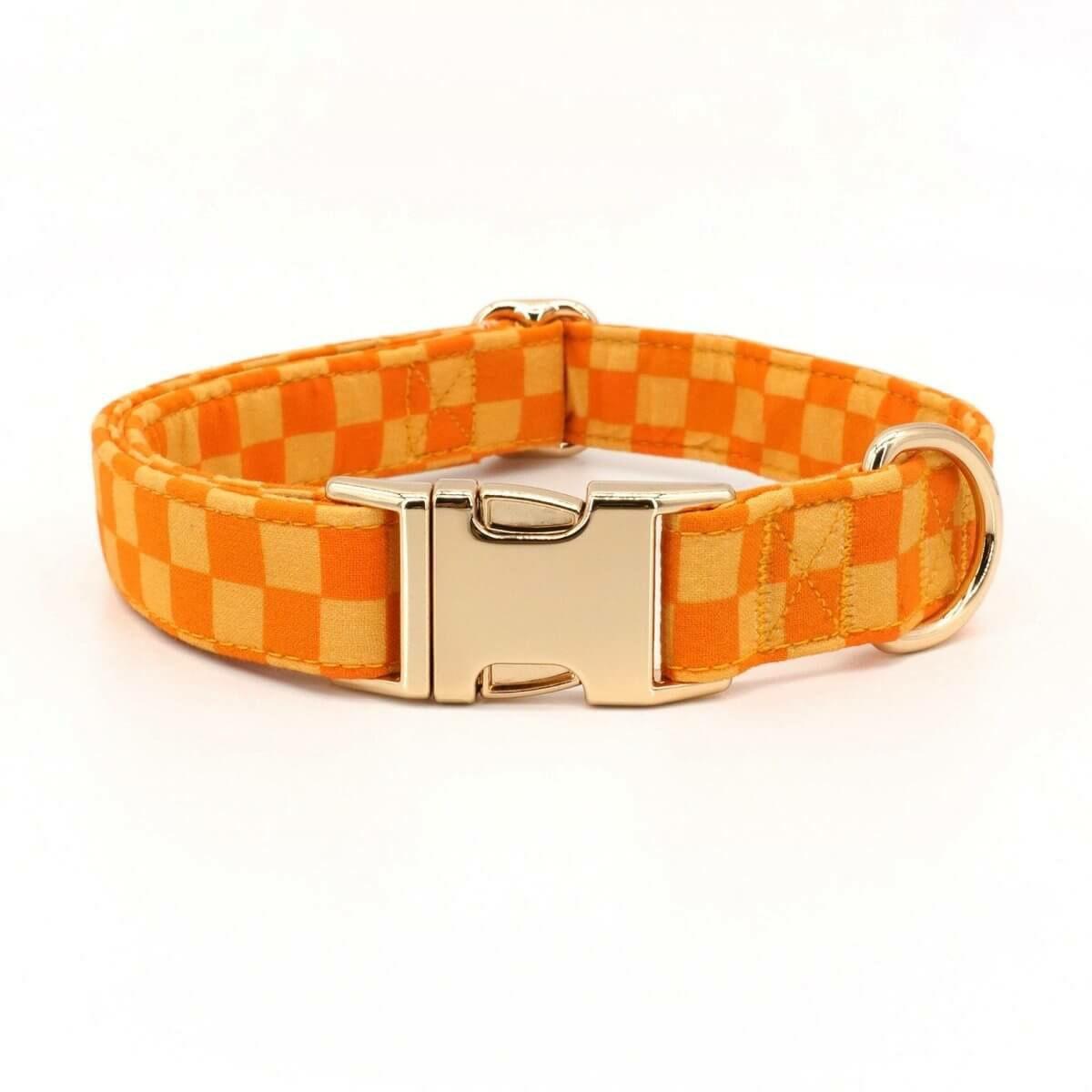 Collars | Dogs Checker Orange Unbreakable Collar™