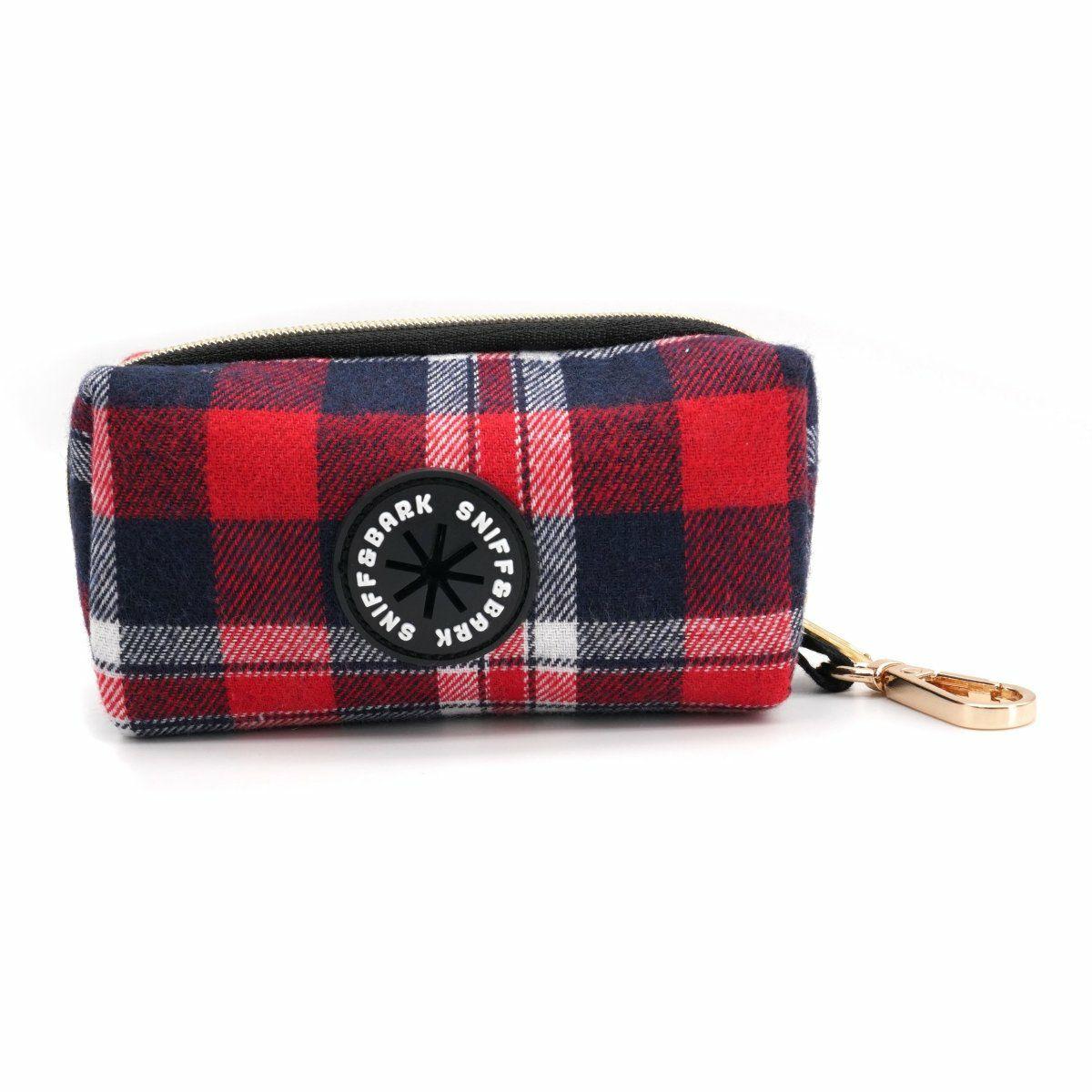 Poop Bag Holder | Dogs Red Plaid Poop Bag Holder