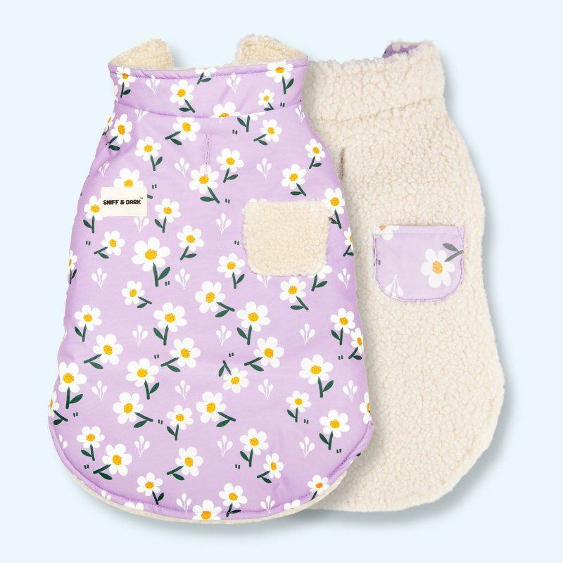 Reversible Cozy Fleece Vest | Dogs Purple Daisy Reversible Cozy Fleece Vest™