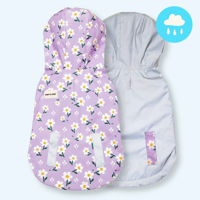 Reversible Zoomies Rain Vest | Dogs Purple Daisy Reversible Zoomies Rain Vest™